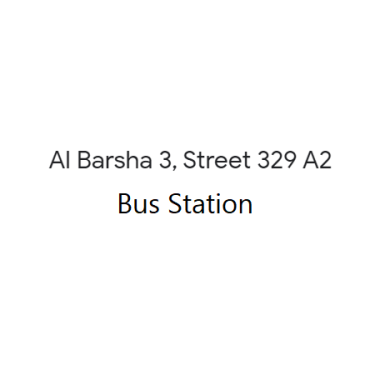 Al Barsha 3, Street 329 A2 - Bus station