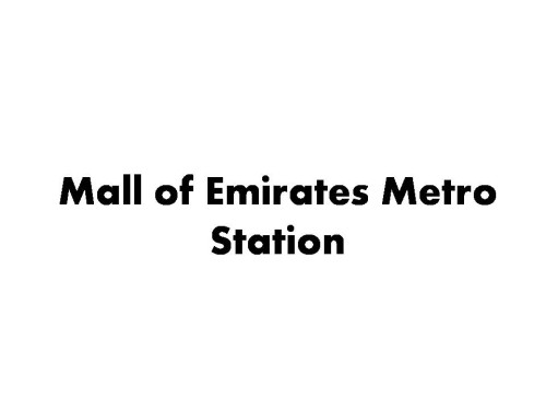 Mall of Emirates Metro Station