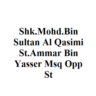 Shk.Mohd.Bin Sultan Al Qasimi St.Ammar Bin Yasser Msq Opp St