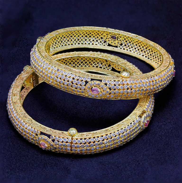 Liali Jewellery Tessitore 18K White/Rose Gold Bangle for Women with 0.35ct  Diamond Stone, Rose Gold | DubaiStore.com - Dubai