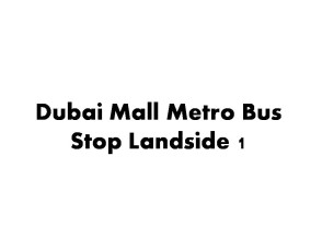 Dubai Mall Metro Bus Stop Landside 1